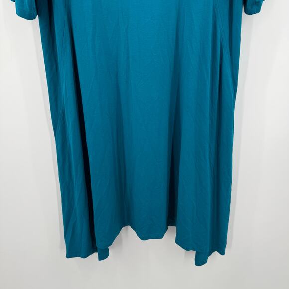 EILEEN FISHER WOMAN Dress Size 3X NEW Plus Curvy NWOT System Viscose Jersey Teal - Picture 8 of 11